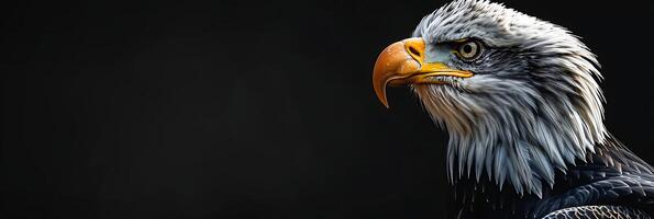 An eagle with a black background photo