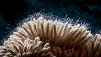 Close-up View of Coral Structure Showcasing Intricate Textures and Natural Details in Underwater Environment photo