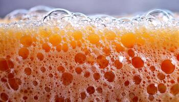 Bubbles Rise in Golden Liquid Capturing the Essence of Freshness and Effervescence photo