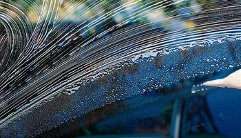 Window Cleaning Process in a Sunny Environment Enhances Visibility and Clarity for Drivers While Removing Dirt and Grime photo