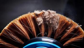 Dust Collects on a Cleaning Brush Highlighting the Importance of Maintenance in Home Cleanliness photo