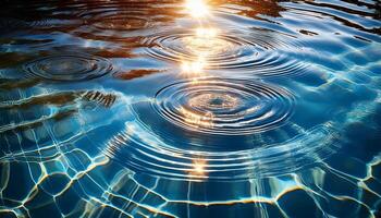 Ripples in Clear Water Reflecting Sunlight During a Serene Afternoon at a Tranquil Lake photo