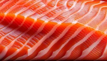 Fresh Salmon Fillet Showcasing Vibrant Color and Texture for Culinary Preparation photo