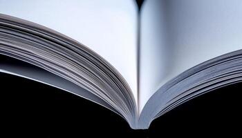 Pages of an Open Book Show Blank Spaces Waiting to Be Filled With Stories and Knowledge photo