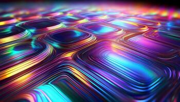 Colorful Abstract Patterns Create a Mesmerizing and Dynamic Surface in a Vibrant Futuristic Setting photo