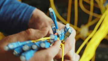 Networking service. network engineer administrator checking server hardware equipment of data center 9 video