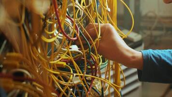 Networking service. network engineer administrator checking server hardware equipment of data center 7 video