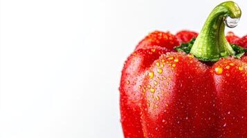 Red Bell Pepper Water Drops photo