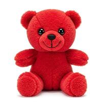 Red teddy bear on a white background photo