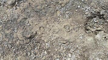 Closeup small stone background. Natural background, cast gravel and sand texture. Ground level view. photo