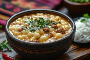Bhutanese ema datshi, a spicy chili and cheese stew photo