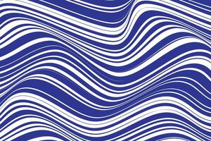 simple abstract blue color creative thin to thick horizontal wavy line pattern wavy blue and white lines an abstract optical illusion vector