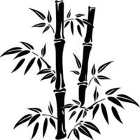 Elegant Black and White Bamboo Illustration Traditional Chinese Ink Style vector