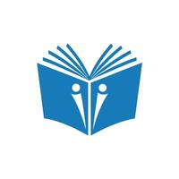Stylized Blue Open Book Icon Minimalist Design for Education and Learning vector