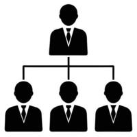 Business Hierarchy and Corporate Structure Simplified Organizational Design vector