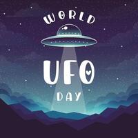 World UFO Day 2 July poster illustration. vector