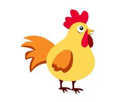 a cartoon chicken standing on a white background vector