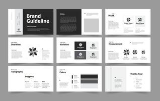 brand guidelines presentation and brand guideline slide design vector