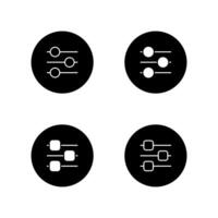 Settings icon set. Control icon. Equaliser icon. vector