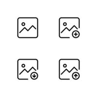 Image icon set. Picture icon. Gallery icon. Add image, up and download image. vector