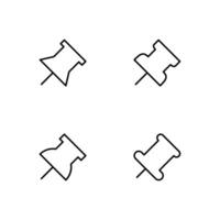 Pushpin icon set. Push pins icon set. vector