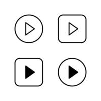 Play button icon. Play Icon set. Play button icon. vector
