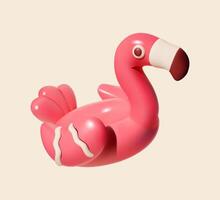 3D inflatable flamingo pool float illustration vector