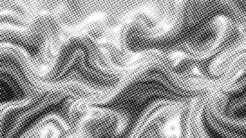 Flowing dots particles wave pattern halftone black gradient shape isolated on white background. in concept of technology, science, music, modern. illustration. vector