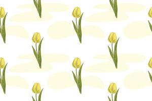 Seamless tulip pattern , a symbol of the Netherlands, used in textiles, home decor, scarves, paper printing, packaging patterns. vector