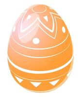 Easter egg in orange color with ornament vector