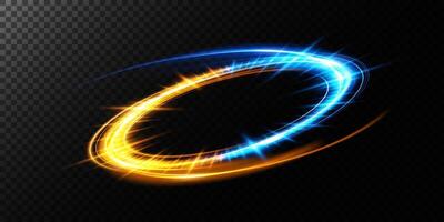 A vibrant and glowing blue and orange energy ring that is perfect for creating dynamic designs and effects vector