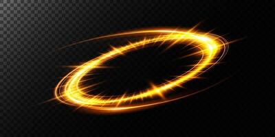 A captivating golden circular energy swirl effect with sparkling details vector