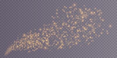 A magical and enchanting golden glitter trail with sparkling particles elegantly displayed vector