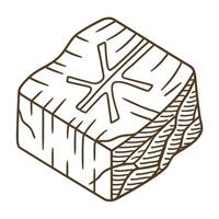 wooden log icon illustration timber block with cross section lines, brown linear design vector