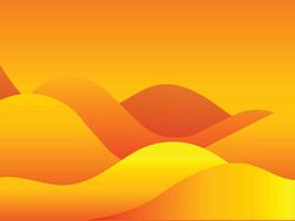 Colorful orange and yellow gradient waves background. Modern futuristic gradient orange abstrac fluid shape background. Summer orange gradient waves vector