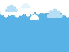 Beautiful fluffy clouds on blue sky background. illustration. Paper cut style. Place for text vector