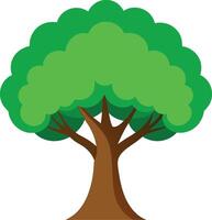 Flat Green Leafy Tree Vectors for Modern and Minimalist Designs