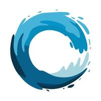 Abstract circular wave in blue shades, showcasing water's motion and fluidity vector