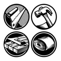 Woodworking Tools and Materials vector