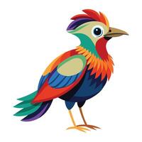 colorful bird with colorful feathers on a white background vector
