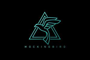 The logo for mockingbird, a bird with a triangle vector