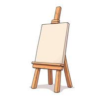 An easel with a blank canvas on it vector