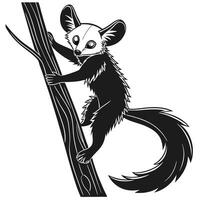 Aye Aye Climbing Tree Branch Isolated vector