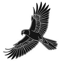 Flying Bird Silhouette With Detailed Wings vector