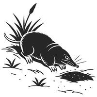 Mole Digging In The Ground vector