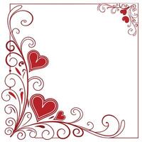 Heart Flourish Frame Burgundy Isolated Design vector