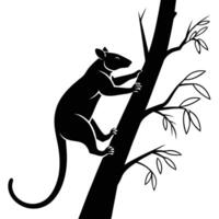 Possum Climbing Tree Minimalist Art vector