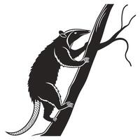 Tamandua Climbing A Tree Illustration vector