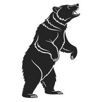 Roaring Bear Silhouette Illustration Design vector