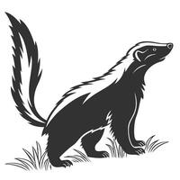 Skunk Silhouette Image With Grass vector